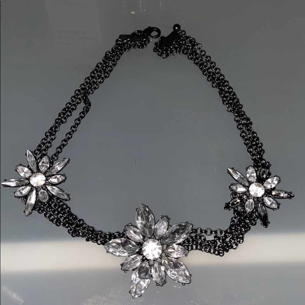 Silver flower necklace